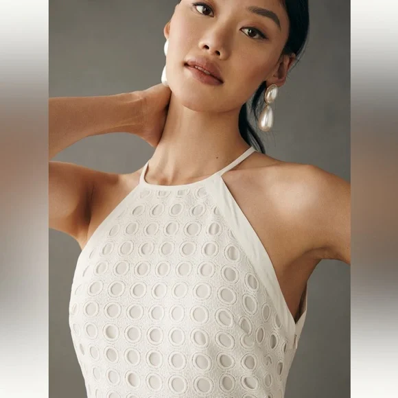 Vineet Bahl Eyelet Halter Anthropologie Dress - Picture 4 of 8